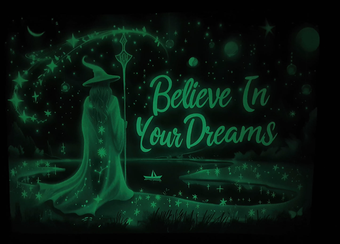 "Believe in Your Dreams" - Glow in the Dark Poster Print - A2 - 16.5x23.2" / 42x59.4cm